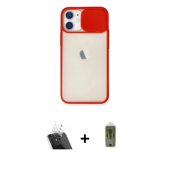 MARSİLYAN™- iPhone 11 Kılıf Vadi Çizgi - Siyah Joko Magic 5D Hayalet Cam + Kamera Lens Koruma Cam - SF