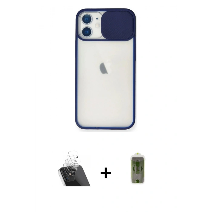 MARSİLYAN™- iPhone 11 Kılıf Vadi Çizgi - Siyah Joko Magic 5D Hayalet Cam + Kamera Lens Koruma Cam - SF