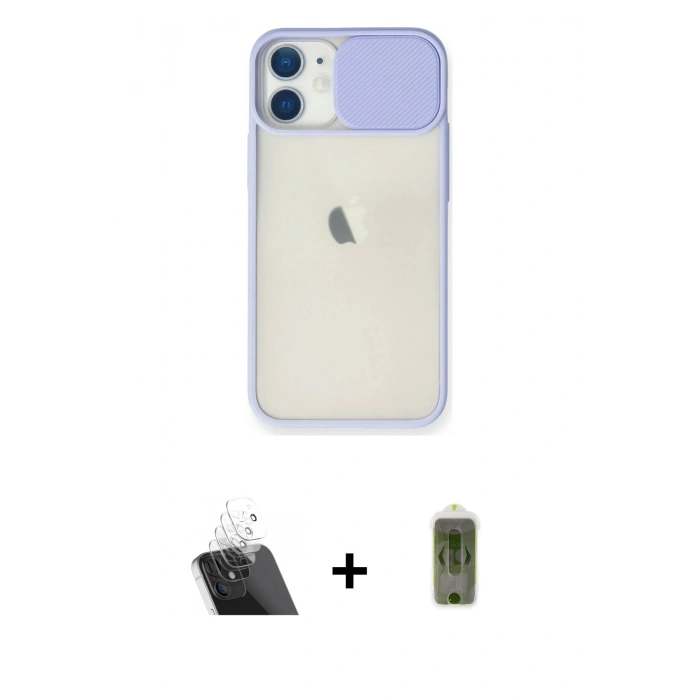 MARSİLYAN™- iPhone 11 Kılıf Vadi Çizgi - Siyah Joko Magic 5D Hayalet Cam + Kamera Lens Koruma Cam - SF