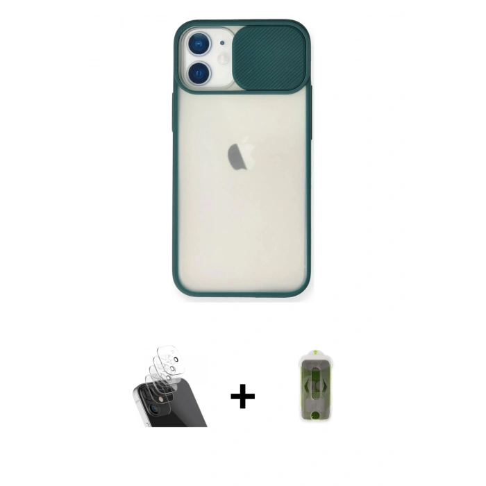 MARSİLYAN™- iPhone 11 Kılıf Vadi Çizgi - Siyah Joko Magic 5D Hayalet Cam + Kamera Lens Koruma Cam - SF