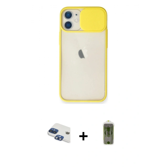 MARSİLYAN™- iPhone 11 Kılıf Vadi Çizgi - Siyah Joko Magic 5D Hayalet Cam + Pers Alüminyum Kamera Lens - LT