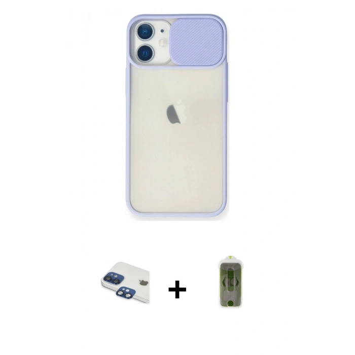 MARSİLYAN™- iPhone 11 Kılıf Vadi Çizgi - Siyah Joko Magic 5D Hayalet Cam + Pers Alüminyum Kamera Lens - LT