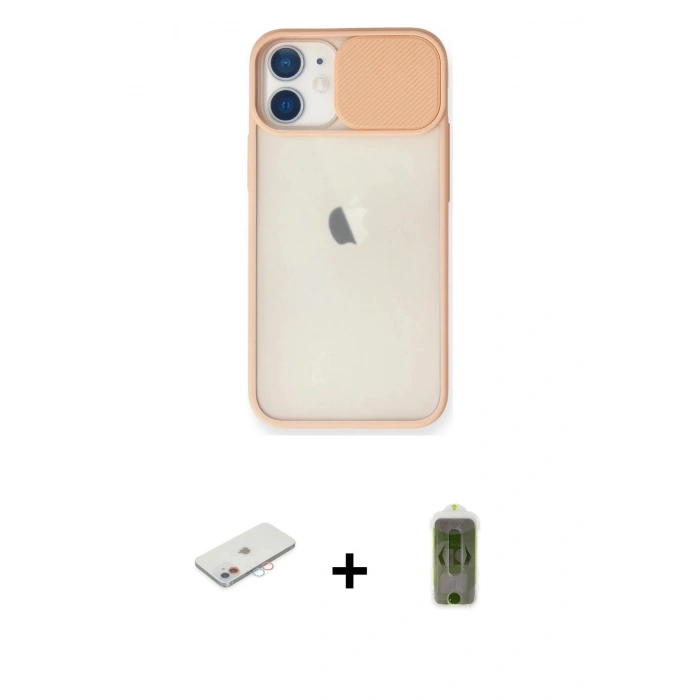MARSİLYAN™- iPhone 11 Kılıf Vadi Çizgi - Siyah Joko Magic 5D Hayalet Cam + Renkli Kamera Lens Koruma Cam - PE