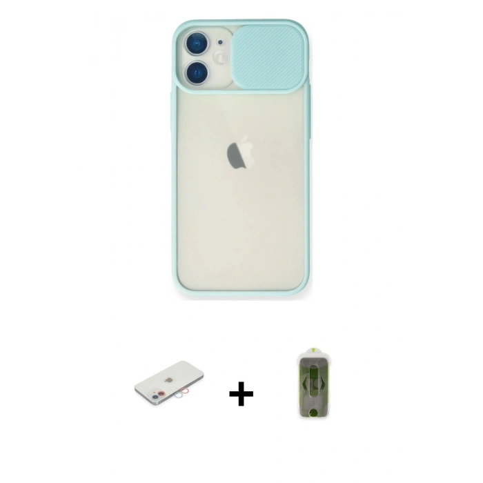MARSİLYAN™- iPhone 11 Kılıf Vadi Çizgi - Siyah Joko Magic 5D Hayalet Cam + Renkli Kamera Lens Koruma Cam - PE