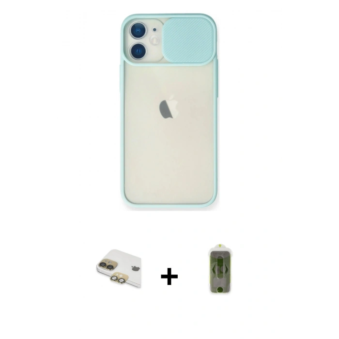 MARSİLYAN™- iPhone 11 Kılıf Vadi Çizgi - Siyah Joko Magic 5D Hayalet Cam + Pers Alüminyum Kamera Lens - GD