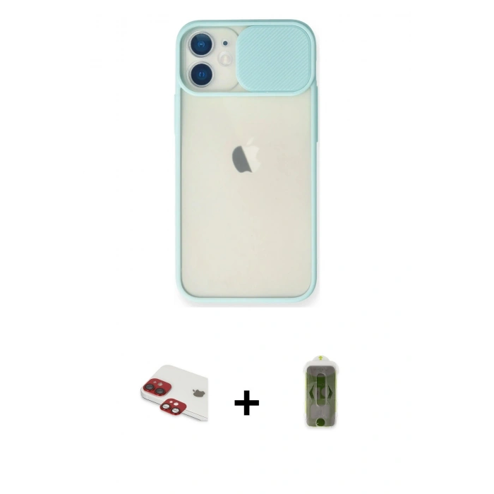 MARSİLYAN™- iPhone 11 Kılıf Vadi Çizgi - Siyah Joko Magic 5D Hayalet Cam + Pers Alüminyum Kamera Lens - KI
