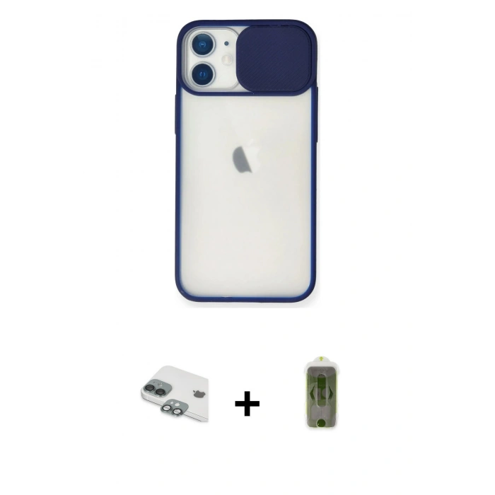 MARSİLYAN™- iPhone 11 Kılıf Vadi Çizgi - Siyah Joko Magic 5D Hayalet Cam + Pers Alüminyum Kamera Lens - YL