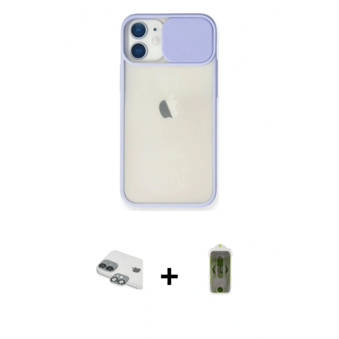 MARSİLYAN™- iPhone 11 Kılıf Vadi Çizgi - Siyah Joko Magic 5D Hayalet Cam + Pers Alüminyum Kamera Lens - YL