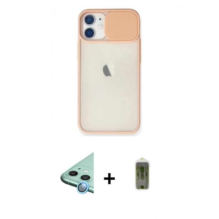 MARSİLYAN™- iPhone 11 Kılıf Vadi Çizgi - Siyah Joko Magic 5D Hayalet Cam + Raze Metal Kamera Lens - MI