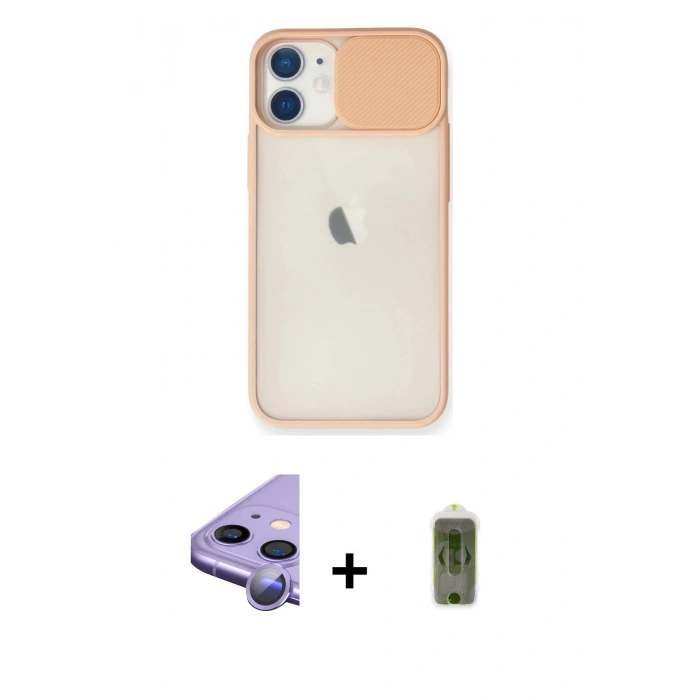 MARSİLYAN™- iPhone 11 Kılıf Vadi Çizgi - Siyah Joko Magic 5D Hayalet Cam + Raze Metal Kamera Lens - MR