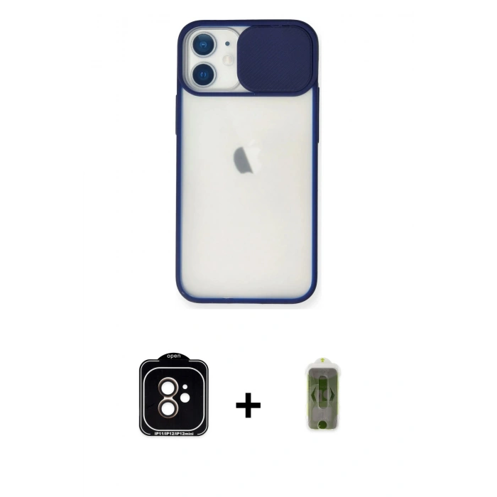 MARSİLYAN™- iPhone 11 Kılıf Vadi Çizgi - Siyah Joko Magic 5D Hayalet Cam + PVD Metal Kamera Lens - TU