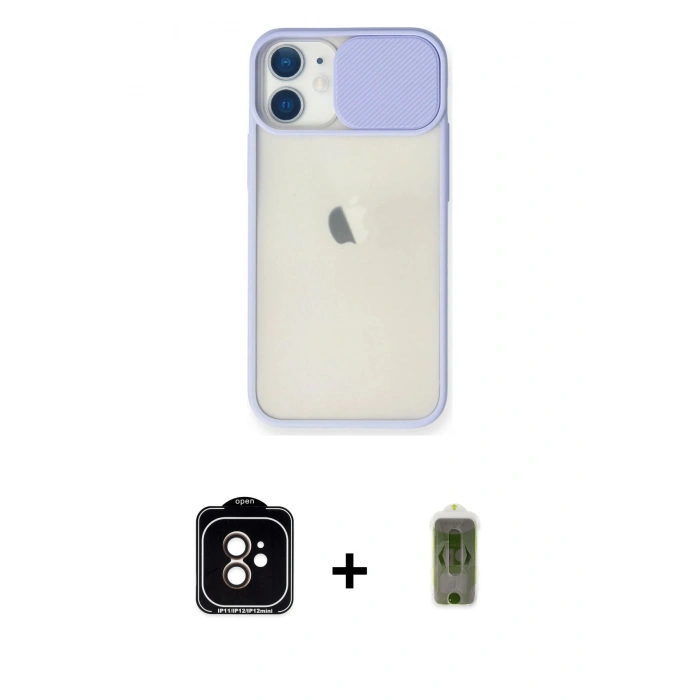 MARSİLYAN™- iPhone 11 Kılıf Vadi Çizgi - Siyah Joko Magic 5D Hayalet Cam + PVD Metal Kamera Lens - TU