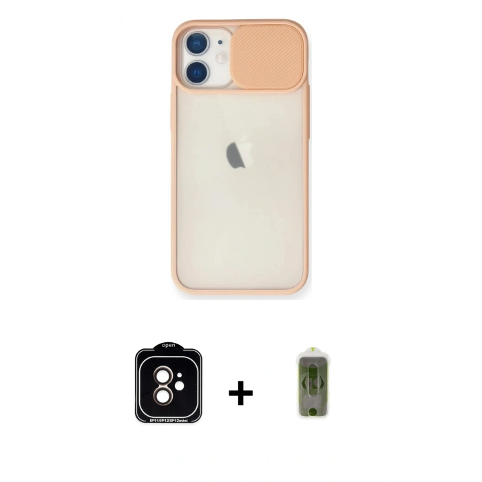 MARSİLYAN™- iPhone 11 Kılıf Vadi Çizgi - Siyah Joko Magic 5D Hayalet Cam + PVD Metal Kamera Lens - TU