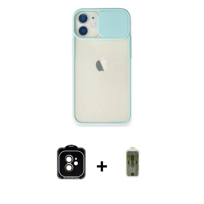MARSİLYAN™- iPhone 11 Kılıf Vadi Çizgi - Siyah Joko Magic 5D Hayalet Cam + PVD Metal Kamera Lens - TU