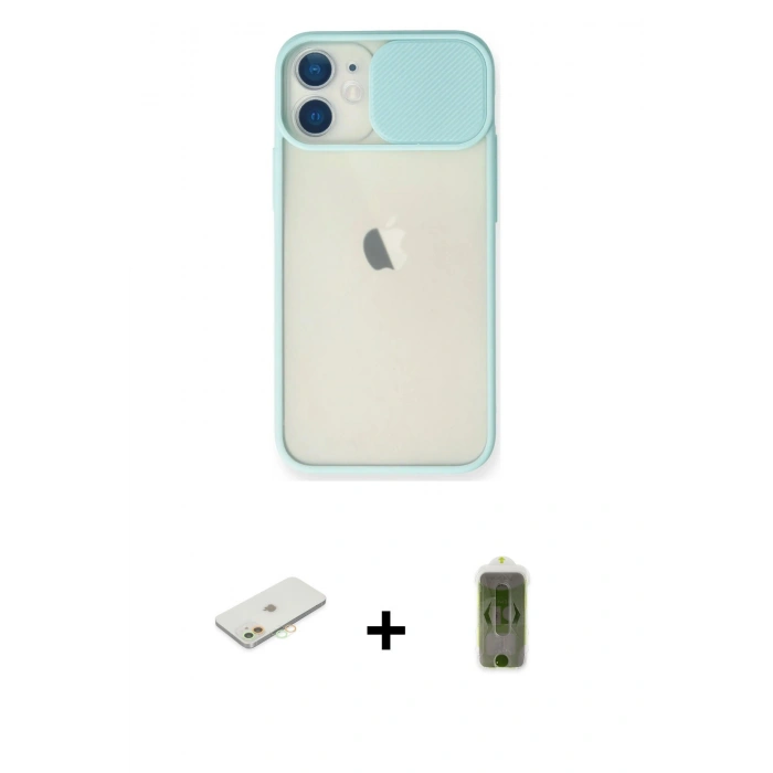 MARSİLYAN™- iPhone 11 Kılıf Vadi Çizgi - Siyah Joko Magic 5D Hayalet Cam + Renkli Kamera Lens Koruma Cam - TU