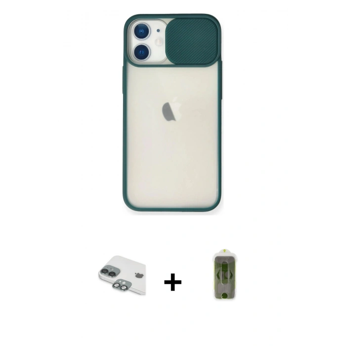 MARSİLYAN™- iPhone 11 Kılıf Vadi Çizgi - Siyah Joko Magic 5D Hayalet Cam + Pers Alüminyum Kamera Lens - YL