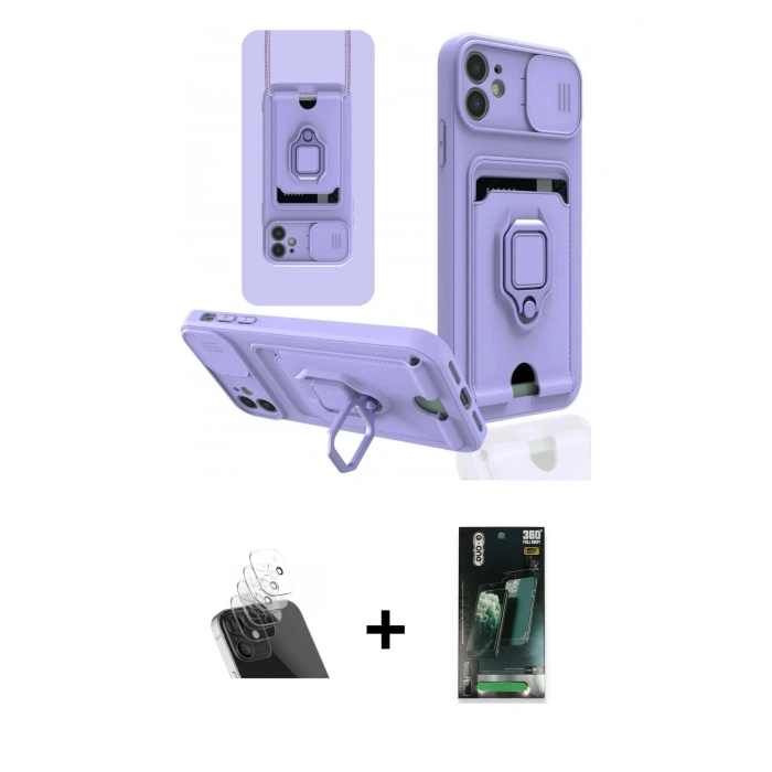 MARSİLYAN™- iPhone 11 Kılıf Vadi Form Prime - Şeffaf 360 Full Body Arka Koruyucu + Şeffaf Kamera Lens Koruma Cam