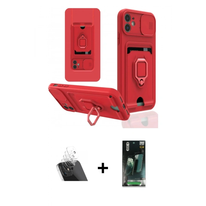 MARSİLYAN™- iPhone 11 Kılıf Vadi Form Prime - Şeffaf 360 Full Body Arka Koruyucu + Şeffaf Kamera Lens Koruma Cam