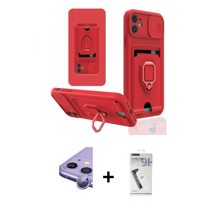 MARSİLYAN™- iPhone 11 Kılıf Vadi Form Prime - Şeffaf Uv Polymer Nano Ekran Koruyucu + Raze Metal Kamera Lens - MR