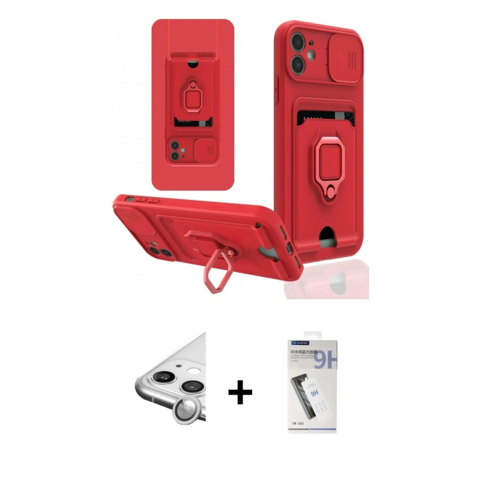 MARSİLYAN™- iPhone 11 Kılıf Vadi Form Prime - Şeffaf Uv Polymer Nano Ekran Koruyucu + Raze Metal Kamera Lens - GS
