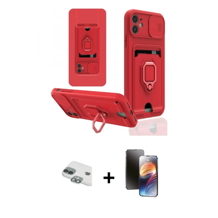 MARSİLYAN™- iPhone 11 Kılıf Vadi Form Prime - Siyah 3D Antistatik Mat Seramik Nano Ekran Koruyucu + Pers Alüminyum Kamera Lens - YL