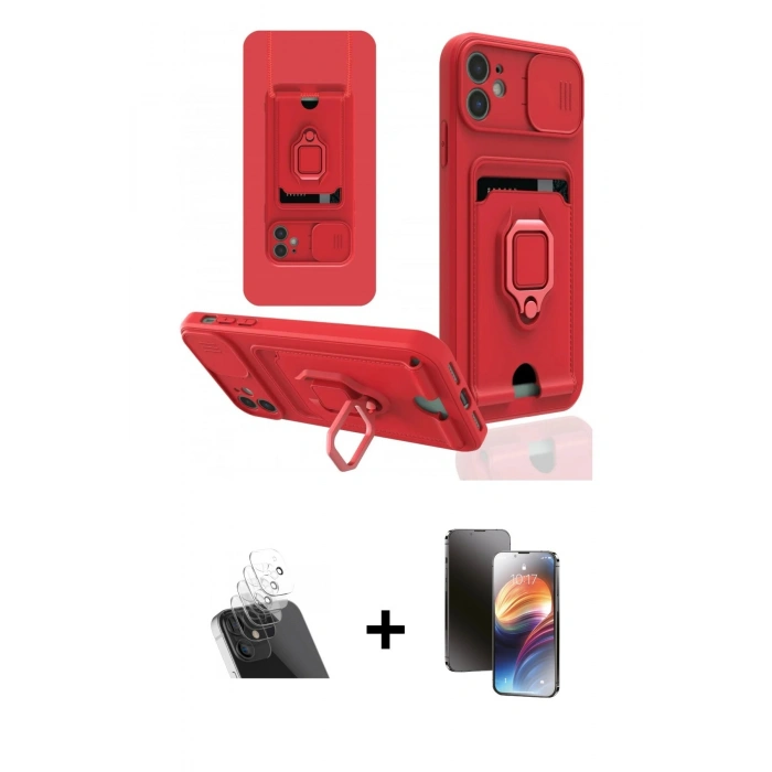 MARSİLYAN™- iPhone 11 Kılıf Vadi Form Prime - Siyah 3D Antistatik Mat Seramik Nano Ekran Koruyucu + Şeffaf Kamera Lens Koruma Cam