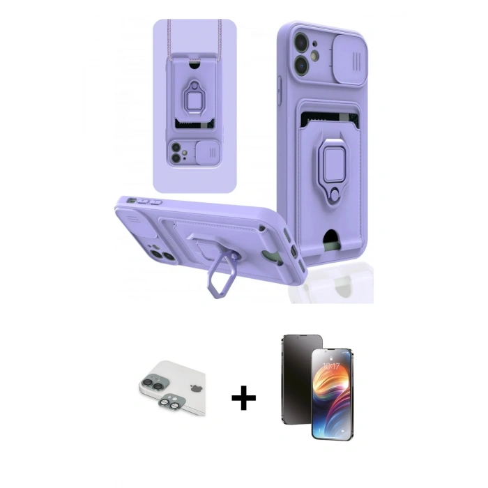 MARSİLYAN™- iPhone 11 Kılıf Vadi Form Prime - Siyah 3D Antistatik Mat Seramik Nano Ekran Koruyucu + Pers Alüminyum Kamera Lens - YL