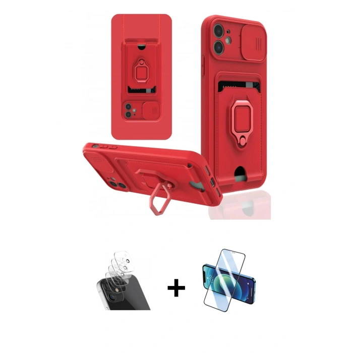 MARSİLYAN™- iPhone 11 Kılıf Vadi Form Prime - Siyah 3D Antistatik Seramik Nano Ekran Koruyucu + Kamera Lens Koruma Cam - SF