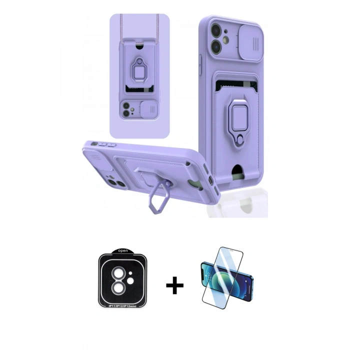 MARSİLYAN™- iPhone 11 Kılıf Vadi Form Prime - Siyah 3D Antistatik Seramik Nano Ekran Koruyucu + PVD Metal Kamera Lens - YL