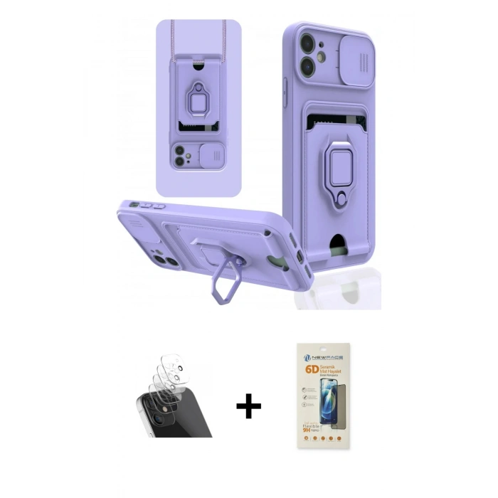 MARSİLYAN™- iPhone 11 Kılıf Vadi Form Prime - Siyah 6D Mat Seramik Hayalet Nano Ekran Koruyucu + Kamera Lens Koruma Cam - SF