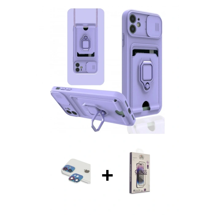 MARSİLYAN™- iPhone 11 Kılıf Vadi Form Prime - Siyah Bilvis 3D Cam Ekran Koruyucu + Pers Alüminyum Kamera Lens - GI