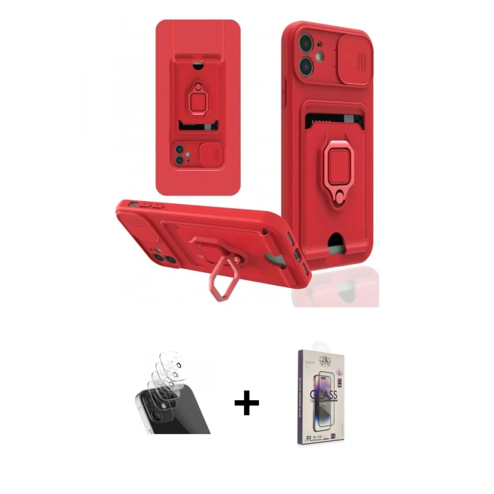 MARSİLYAN™- iPhone 11 Kılıf Vadi Form Prime - Siyah Bilvis 3D Cam Ekran Koruyucu + Kamera Lens Koruma Cam - SF