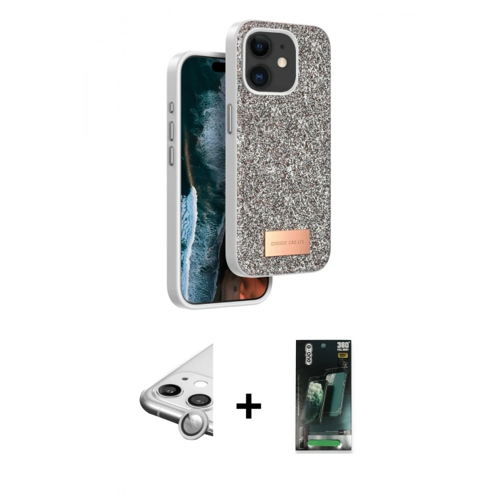 MARSİLYAN™- iPhone 11 Kılıf Vadi Klasik Serisi - Şeffaf 360 Full Body Arka Koruyucu + Raze Metal Kamera Lens - GS