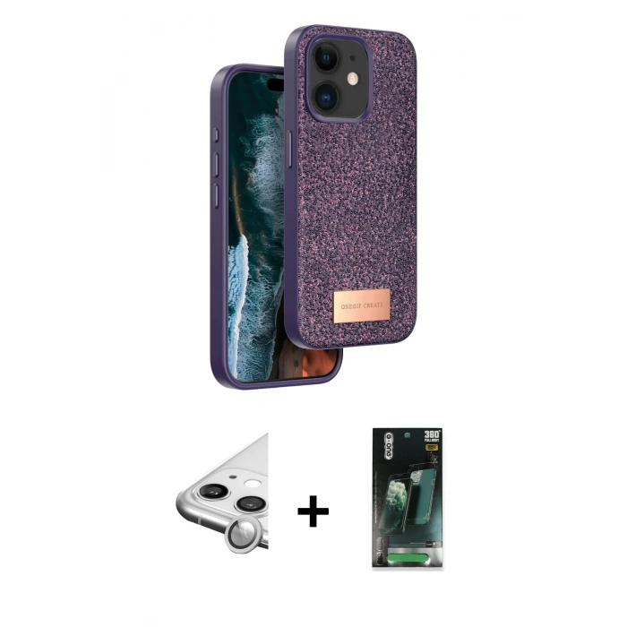 MARSİLYAN™- iPhone 11 Kılıf Vadi Klasik Serisi - Şeffaf 360 Full Body Arka Koruyucu + Raze Metal Kamera Lens - GS