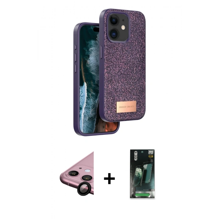 MARSİLYAN™- iPhone 11 Kılıf Vadi Klasik Serisi - Şeffaf 360 Full Body Arka Koruyucu + Raze Metal Kamera Lens - SH
