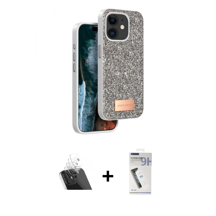 MARSİLYAN™- iPhone 11 Kılıf Vadi Klasik Serisi - Şeffaf Uv Polymer Nano Ekran Koruyucu + Kamera Lens Koruma Cam - SF