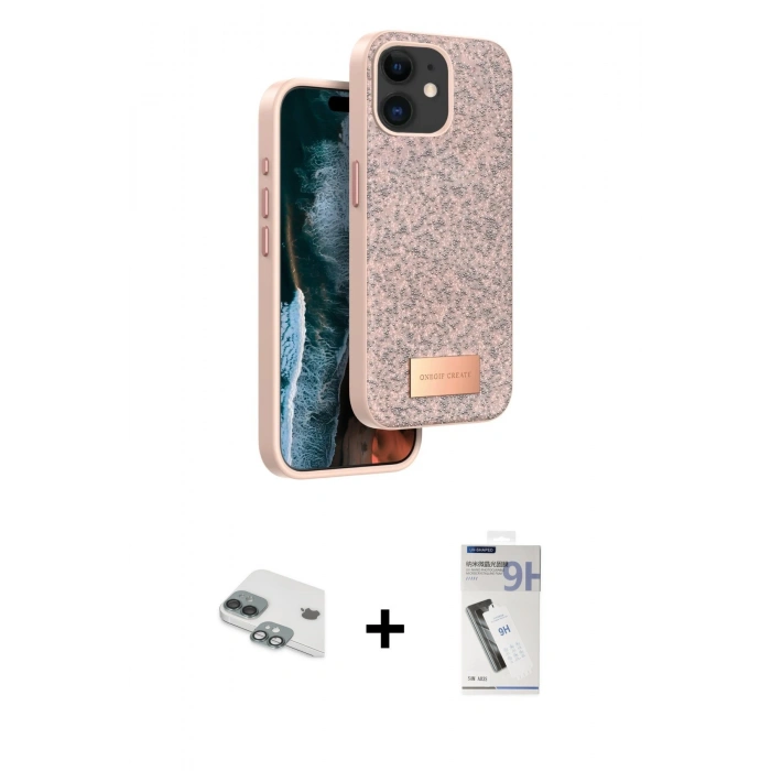 MARSİLYAN™- iPhone 11 Kılıf Vadi Klasik Serisi - Şeffaf Uv Polymer Nano Ekran Koruyucu + Pers Alüminyum Kamera Lens - YL