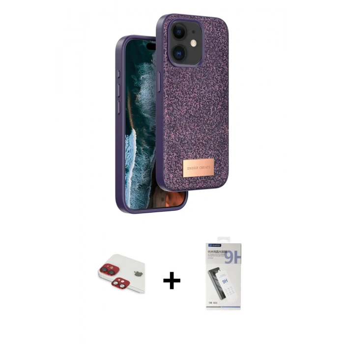 MARSİLYAN™- iPhone 11 Kılıf Vadi Klasik Serisi - Şeffaf Uv Polymer Nano Ekran Koruyucu + Pers Alüminyum Kamera Lens - KI