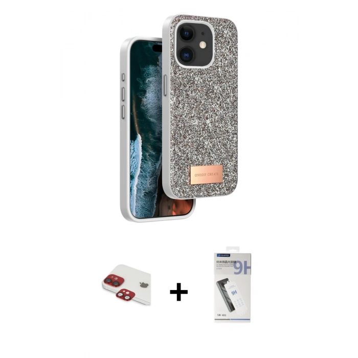 MARSİLYAN™- iPhone 11 Kılıf Vadi Klasik Serisi - Şeffaf Uv Polymer Nano Ekran Koruyucu + Pers Alüminyum Kamera Lens - KI
