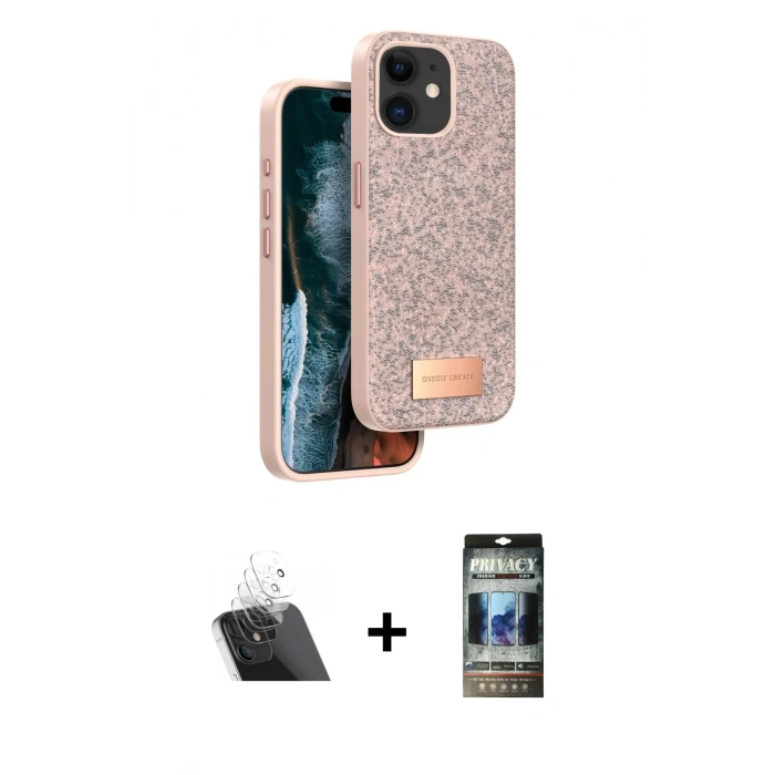 MARSİLYAN™- iPhone 11 Kılıf Vadi Klasik Serisi - Siyah 34D Hayalet Izgaralı Cam + Kamera Lens Koruma Cam - SF