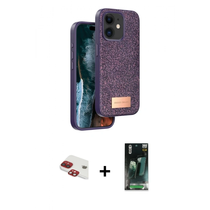 MARSİLYAN™- iPhone 11 Kılıf Vadi Klasik Serisi - Siyah 360 Mat Full Body Arka Koruyucu + Pers Alüminyum Kamera Lens - KI