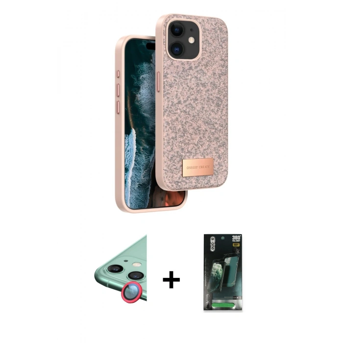 MARSİLYAN™- iPhone 11 Kılıf Vadi Klasik Serisi - Siyah 360 Mat Full Body Arka Koruyucu + Raze Metal Kamera Lens - KI