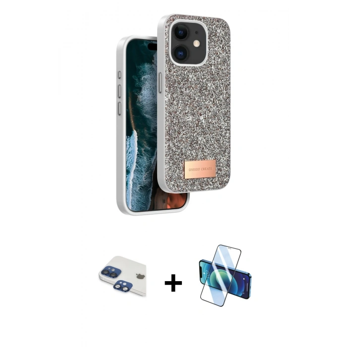 MARSİLYAN™- iPhone 11 Kılıf Vadi Klasik Serisi - Siyah 3D Antistatik Cam Ekran Koruyucu + Pers Alüminyum Kamera Lens - LT