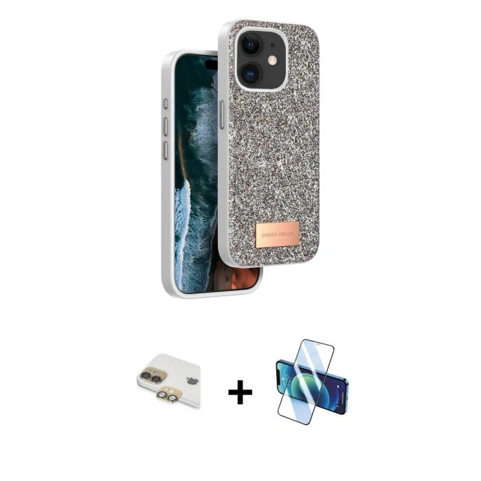 MARSİLYAN™- iPhone 11 Kılıf Vadi Klasik Serisi - Siyah 3D Antistatik Cam Ekran Koruyucu + Pers Alüminyum Kamera Lens - GD