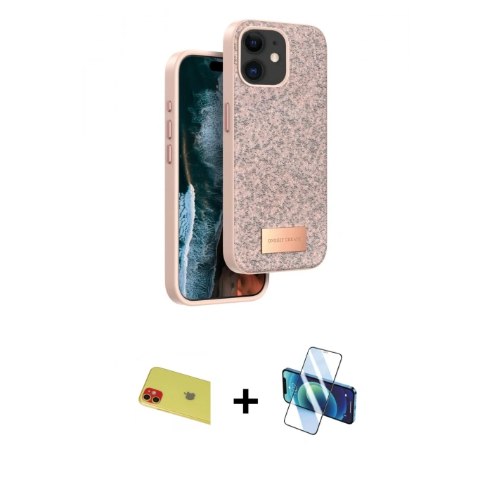 MARSİLYAN™- iPhone 11 Kılıf Vadi Klasik Serisi - Siyah 3D Antistatik Cam Ekran Koruyucu + Rainbow Kamera Lens Koruma Cam - KI