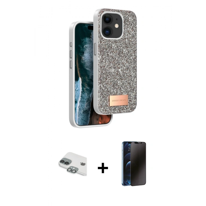 MARSİLYAN™- iPhone 11 Kılıf Vadi Klasik Serisi - Siyah 3D Antistatik Hayalet Cam Ekran Koruyucu + Pers Alüminyum Kamera Lens - YL