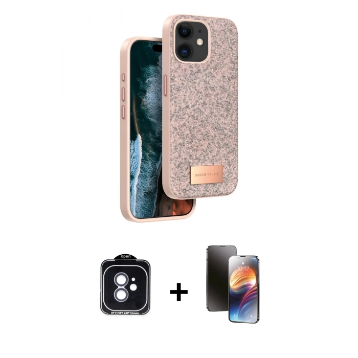 MARSİLYAN™- iPhone 11 Kılıf Vadi Klasik Serisi - Siyah 3D Antistatik Mat Seramik Nano Ekran Koruyucu + PVD Metal Kamera Lens - MI