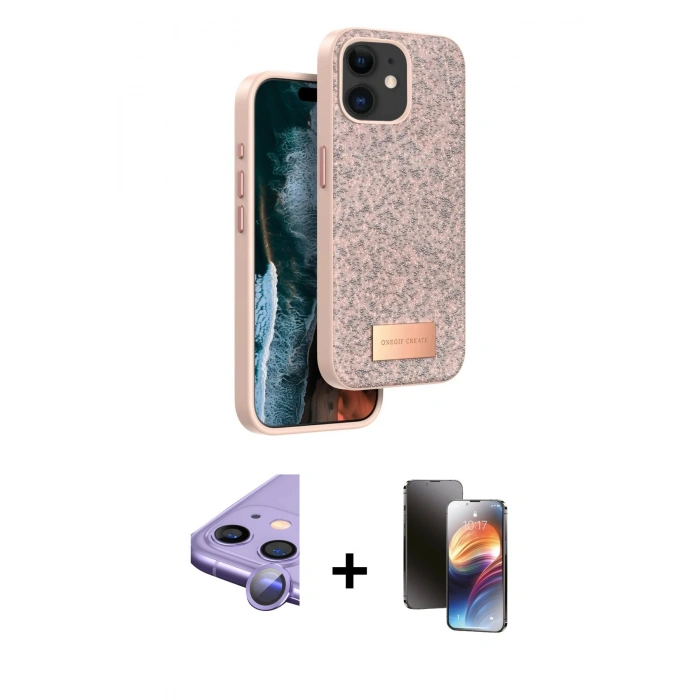 MARSİLYAN™- iPhone 11 Kılıf Vadi Klasik Serisi - Siyah 3D Antistatik Mat Seramik Nano Ekran Koruyucu + Raze Metal Kamera Lens - MR