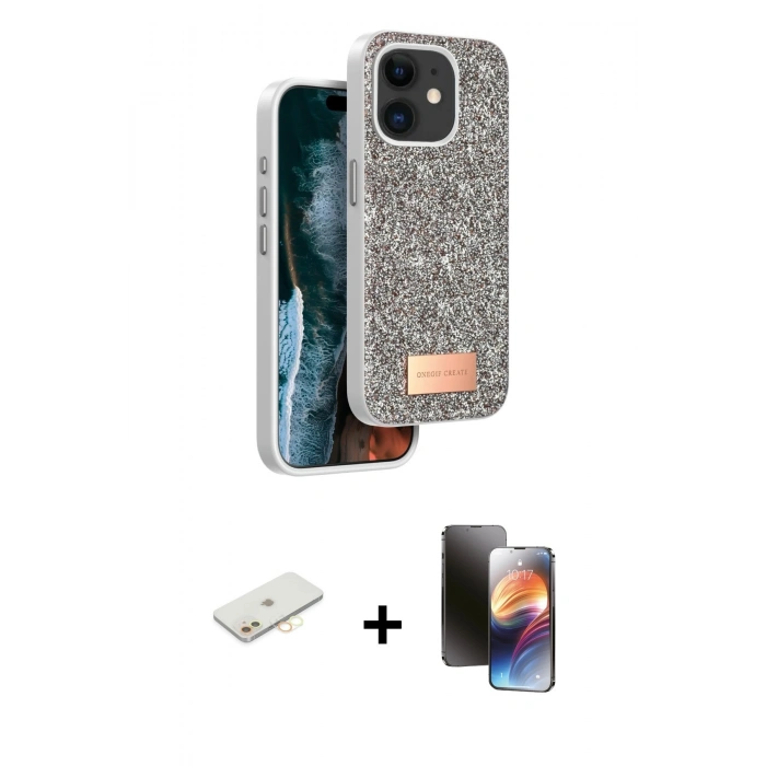 MARSİLYAN™- iPhone 11 Kılıf Vadi Klasik Serisi - Siyah 3D Antistatik Mat Seramik Nano Ekran Koruyucu + Renkli Kamera Lens Koruma Cam - SI
