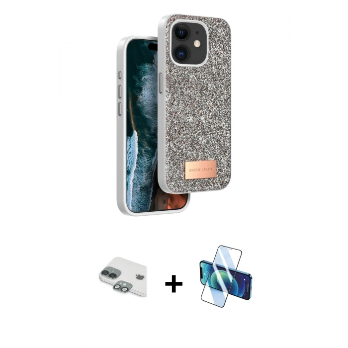 MARSİLYAN™- iPhone 11 Kılıf Vadi Klasik Serisi - Siyah 3D Antistatik Seramik Nano Ekran Koruyucu + Pers Alüminyum Kamera Lens - YL